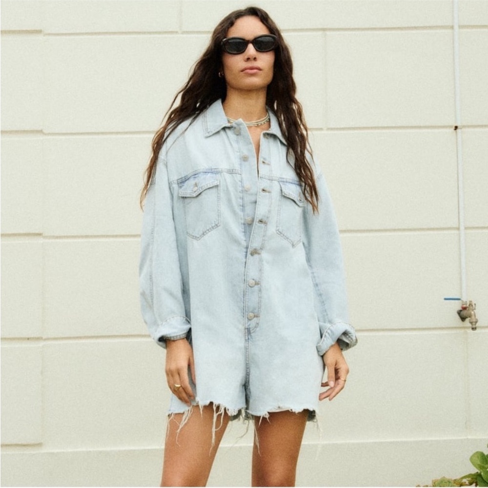 Zara Denim Jumpsuit Playsuit TRF New